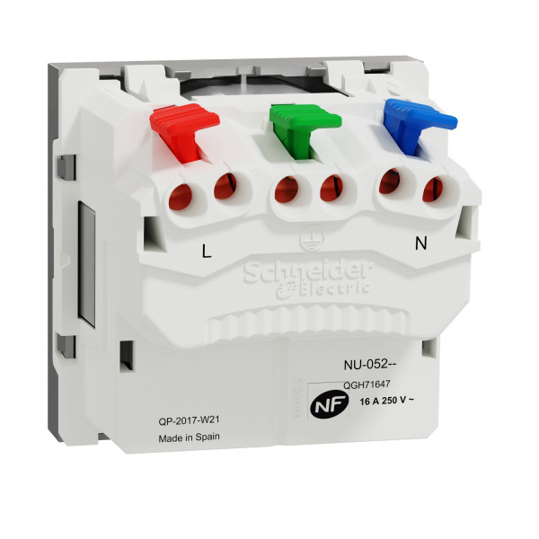 Prise de Courant 2 P + T Aluminium Unica Schneider Electric - Affleurant - Raccord Rapide - Mécanisme Seul