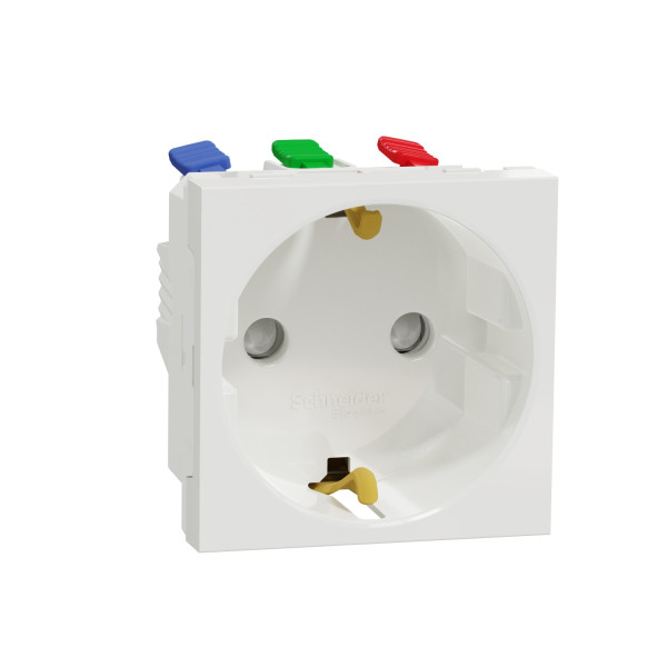 Schneider unica2 - prise 2p+t - de - connexion rapide - blanc - méca seul