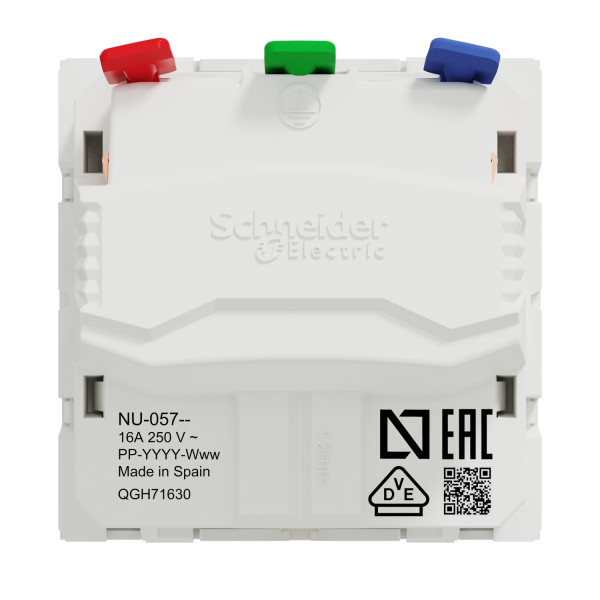 Schneider unica2 - prise 2p+t - de - connexion rapide - blanc - méca seul