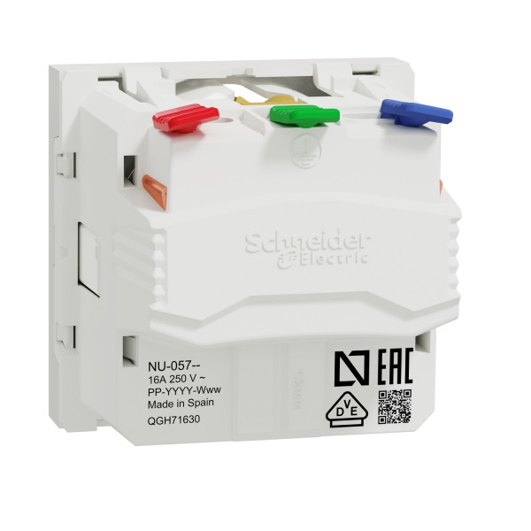 Schneider unica2 - prise 2p+t - de - connexion rapide - blanc - méca seul