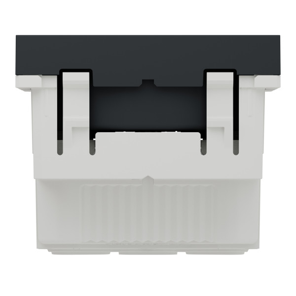 Prise Anthracite 2 P+T Standard Française 90° Unica Schneider – Raccord Rapide Traversant – Mécanisme Seul