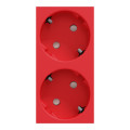 Schneider unica2 - prise double 2p+t - de - 45° - bornier à vis - rouge - méca seul