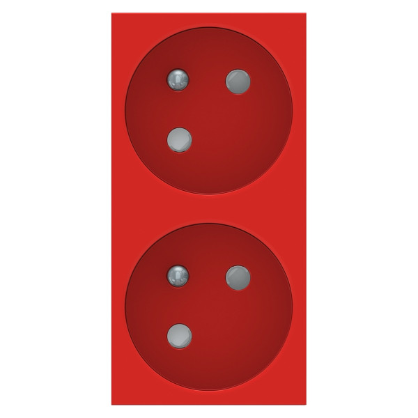 Schneider unica2 - prise double 2p+t - fr - 45° - connexion rapide - rouge - méca seul