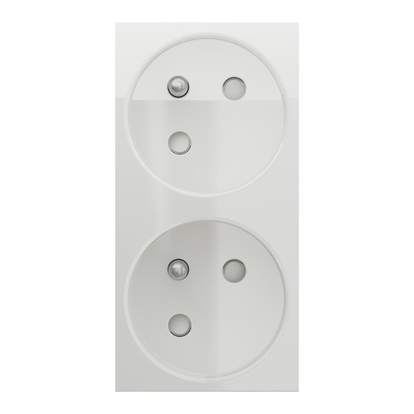 Prise Double Blanche 2 P+T Standard Française 45° Unica Schneider – Connexion Rapide – Mécanisme Seul