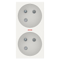 Schneider unica2 - prise double lum 2p+t - fr - 45° - connexion rapide - blanc - méca seul