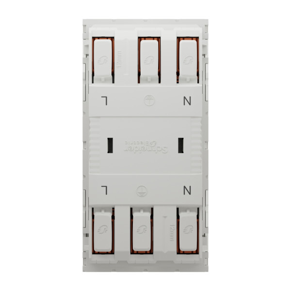 Schneider unica2 - prise double lum 2p+t - fr - 45° - connexion rapide - blanc - méca seul
