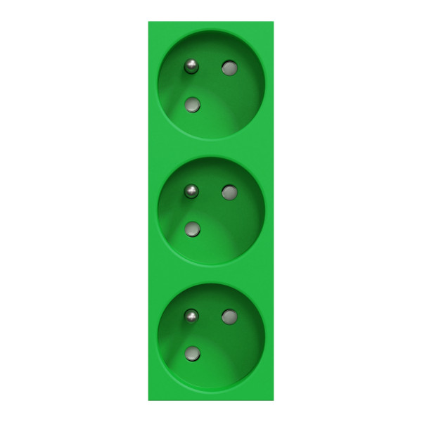 Schneider unica2 - prise triple 2p+t - fr - 45° - vert - méca seul