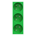 Schneider unica2 - prise triple 2p+t - fr - 45° - vert - méca seul