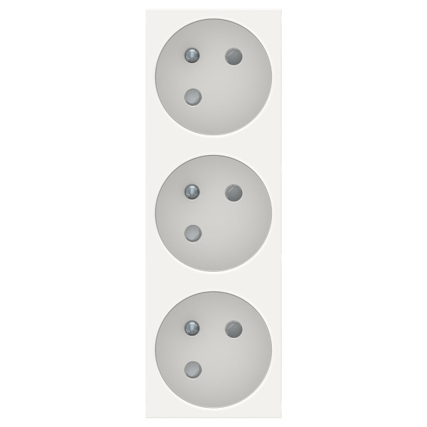 Schneider unica2 - prise triple 2p+t - fr - spéciale goulotte - blanc - méca seul
