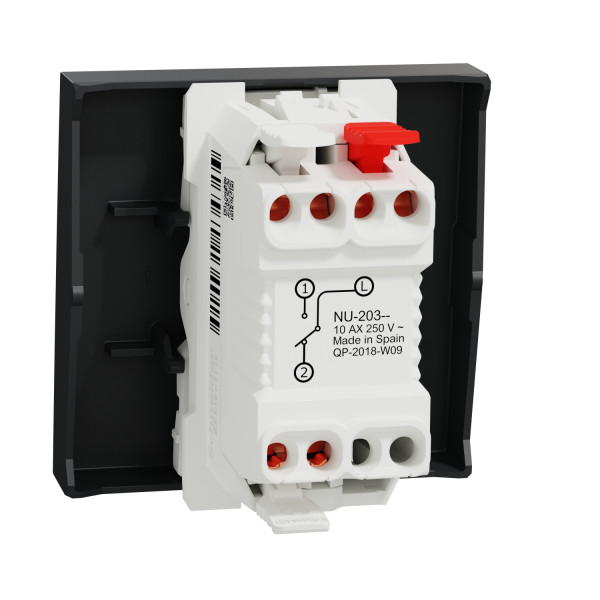 Commande de VMC Anthracite 2 Vitesses 10 A Unica – 2 Modules – Mécanisme Seul