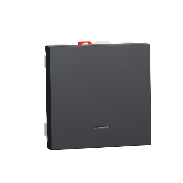 Schneider unica2 - poussoir lumineux (localisation) - 10a - 2 mod - anthracite - méca seul