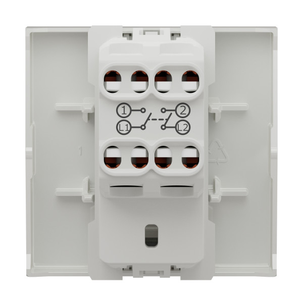 Schneider unica2 - interrupteur bipolaire - 16a - 2 mod - blanc - méca seul