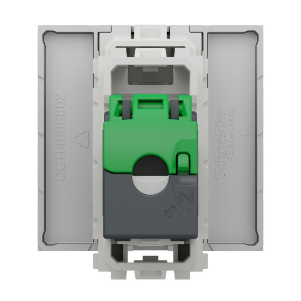 Schneider unica2 - prise rj45 simple - cat 6 stp - 2 mod - alu - méca seul