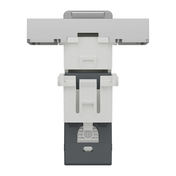 Schneider unica2 - prise rj45 simple - cat 6 stp - 2 mod - alu - méca seul