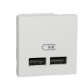 Double Chargeur USB Blanc 1 A et 2,1 A Unica Schneider Electric – 5 VCC - 2 Modules - Mécanisme Seul