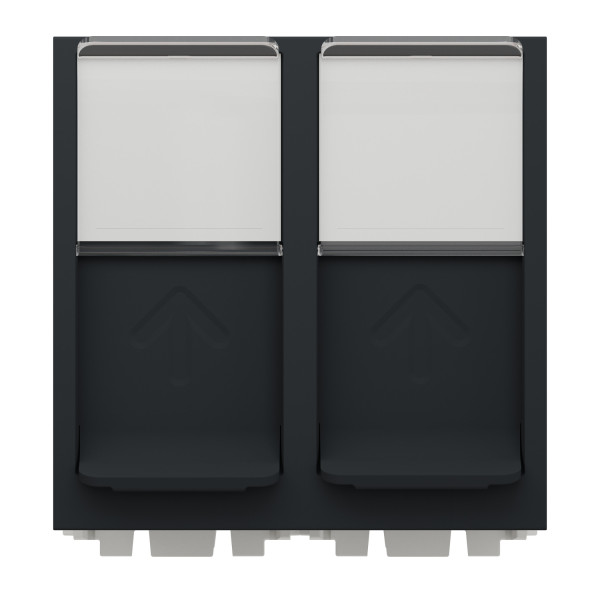 Schneider unica2 - prise rj45 double - cat 6 stp - 2 mod - anthracite - méca seul
