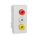 Schneider unica2 - prise rca triple (rouge blanc jaune) - 1 mod - blanc - méca seul