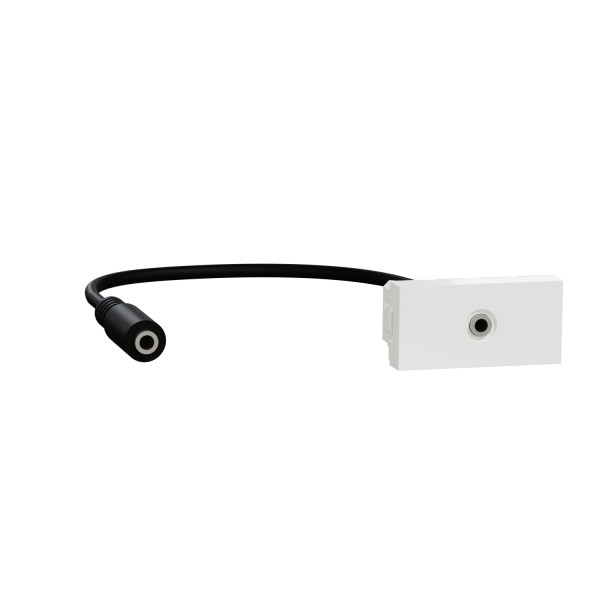 Schneider unica2 - prise mini jack 3,5mm préconnectorisée - 1 mod - blanc - méca seul