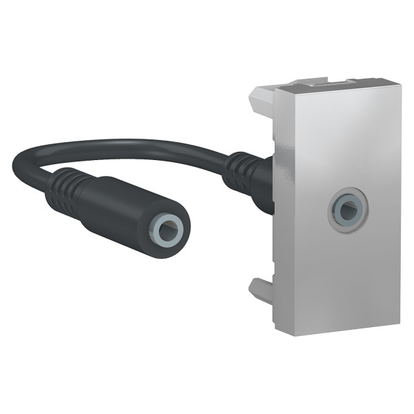 Schneider unica2 - prise mini jack 3,5mm préconnectorisée - 1 mod - alu - méca seul