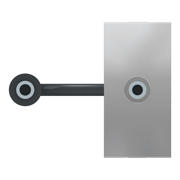 Schneider unica2 - prise mini jack 3,5mm préconnectorisée - 1 mod - alu - méca seul