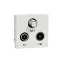 Schneider unica2 - prise tv + fm + sat - 2 mod - blanc - méca seul