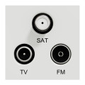 Schneider unica2 - prise tv + fm + sat - 2 mod - blanc - méca seul