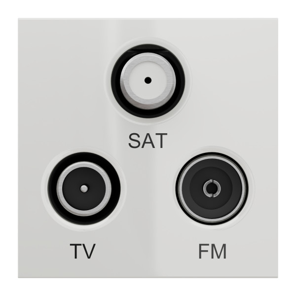 Schneider unica2 - prise tv + fm + sat - 2 mod - blanc antimicrobien - méca seul
