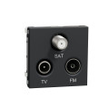 Schneider unica2 - prise tv + fm + sat - 2 mod - anthracite - méca seul