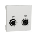 Schneider unica2 - prise tv + fm - individuel - 2 mod - blanc - méca seul