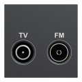 Schneider unica2 - prise tv + fm - individuel - 2 mod - anthracite - méca seul