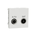 Schneider unica2 - prise r-tv + sat - individuel - 2 mod - blanc - méca seul