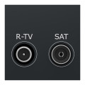 Schneider unica2 - prise r-tv + sat - individuel - 2 mod - anthracite - méca seul