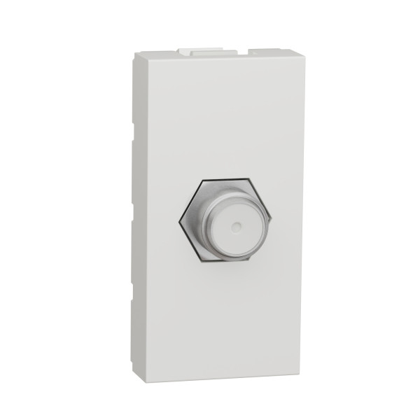 Schneider unica2 - prise télévision - tv type f - 1 module - blanc - mécanisme seul