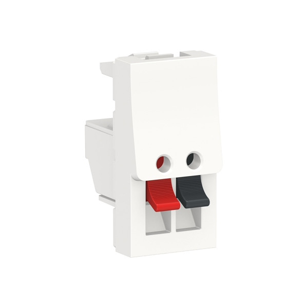 Schneider unica2 - prise haut-parleur 1 sortie rouge + noir - 1 mod - blanc - méca seul