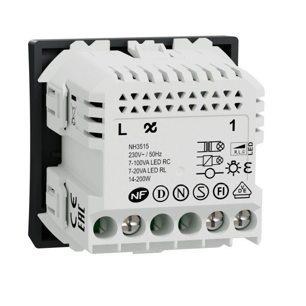 Variateur Poussoir Anthracite 2 Fils Connecté Zigbee Wiser Unica Schneider – Mécanisme Seul