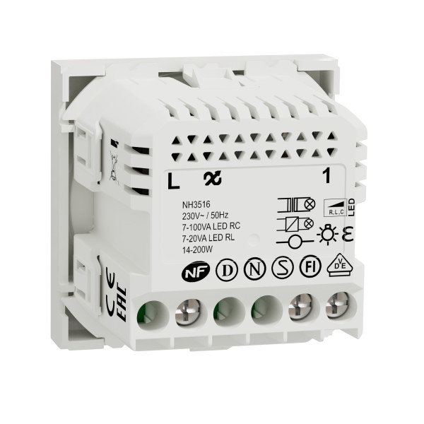 Variateur Rotatif Blanc Anti-Microbe 2 Fils Connecté Zigbee Wiser Unica Schneider – Mécanisme Seul