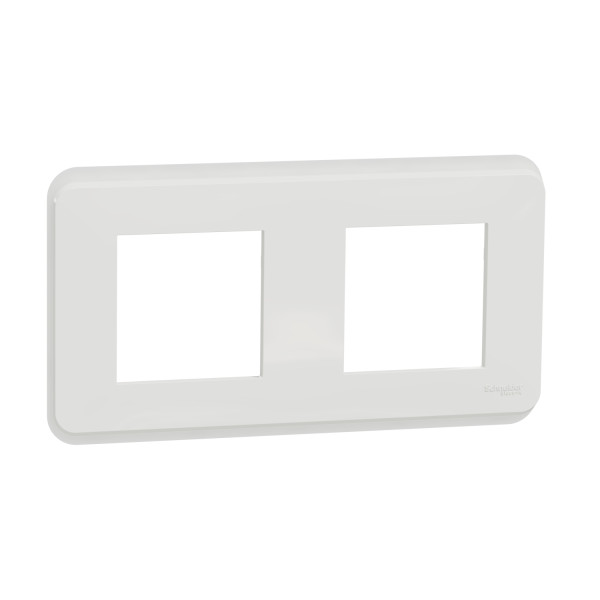 Plaque de Finition Blanche 2 Postes Unica Pro Schneider