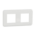 Schneider unica2 pro - plaque de finition - blanc antimicrobien - 2 postes