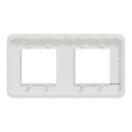 Schneider unica2 pro - plaque de finition - blanc antimicrobien - 2 postes