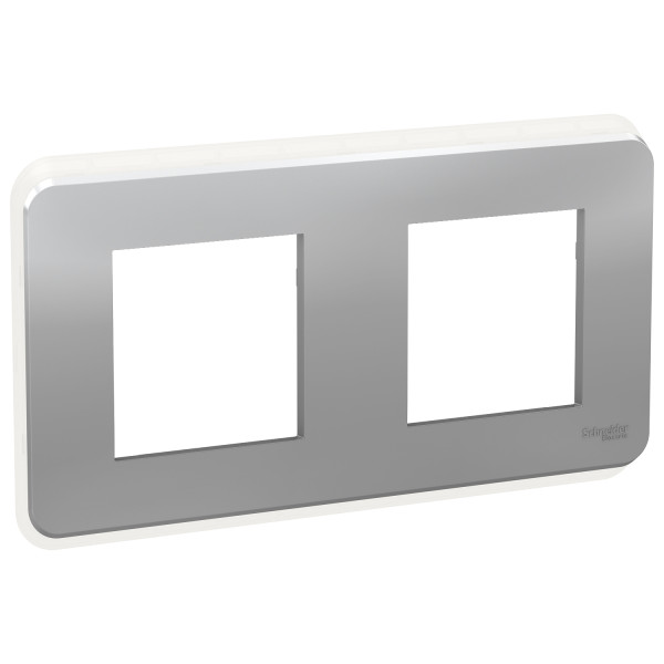 Schneider unica2 pro - plaque de finition - alu - 2 postes
