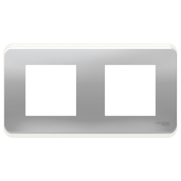 Schneider unica2 pro - plaque de finition - alu - 2 postes