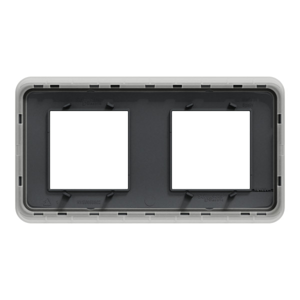 Plaque de Finition Anthracite 2 Postes Unica Pro Schneider