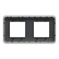 Plaque de Finition Anthracite 2 Postes Unica Pro Schneider