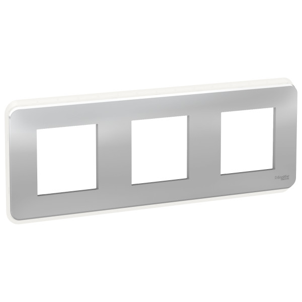 Schneider unica2 pro - plaque de finition - alu - 3 postes