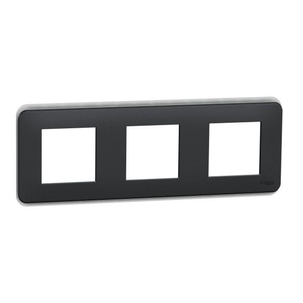 Schneider unica2 pro - plaque de finition - anthracite - 3 postes