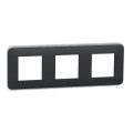 Schneider unica2 pro - plaque de finition - anthracite - 3 postes