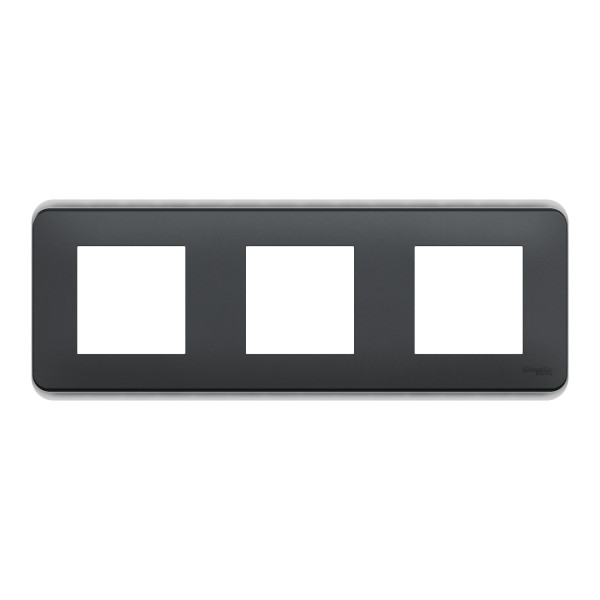 Schneider unica2 pro - plaque de finition - anthracite - 3 postes