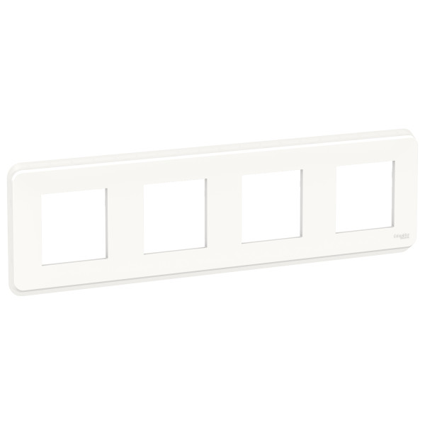 Schneider unica2 pro - plaque de finition - blanc - 4 postes