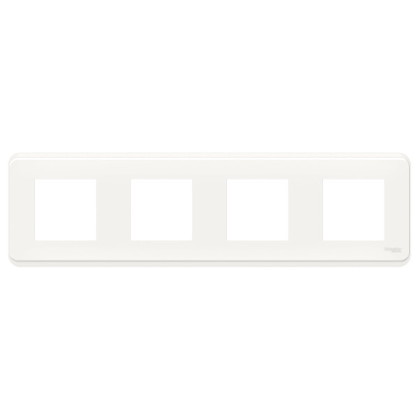 Schneider unica2 pro - plaque de finition - blanc - 4 postes
