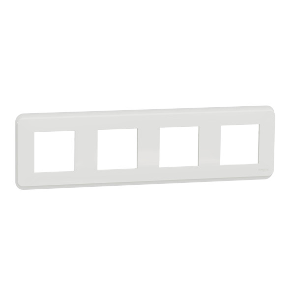 Schneider unica2 pro - plaque de finition - blanc - 4 postes